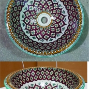 Lavoar ceramica, pictat manual