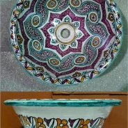 Lavoar ceramica, pictat manual